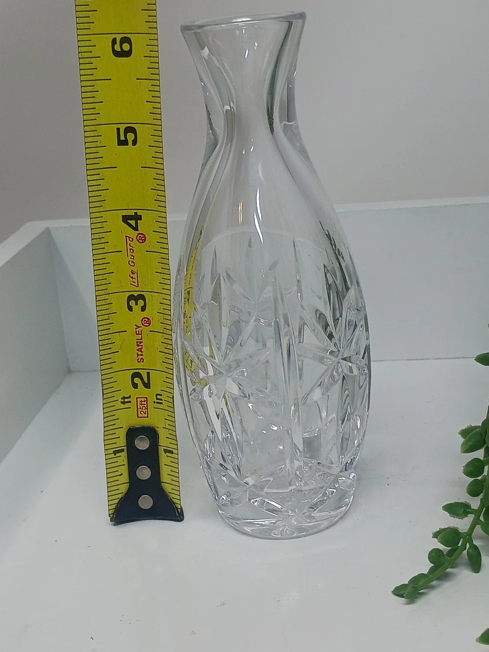 Crystal Cut Glass Vase - Clear